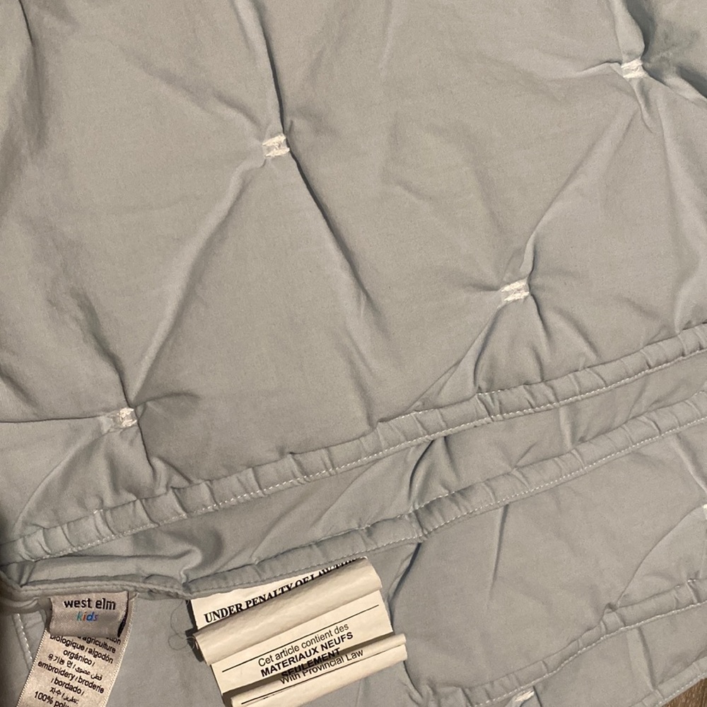 West Elm Toddler Quilt in Baby Blue